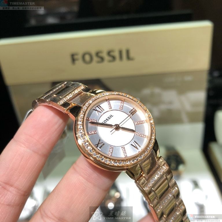 [星晴錶業]FOSSIL手錶,36mm,FS00132白色錶面金色錶殼金色精鋼錶帶款, , large