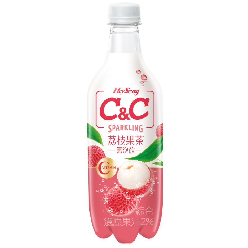 CC Lychee BlackTea SparklingDrink 500ml, , large