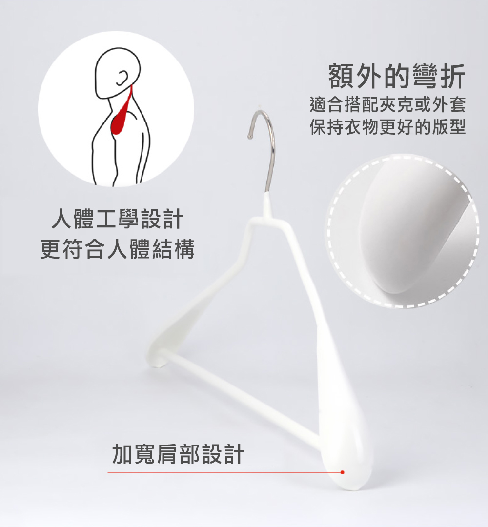 【德國MAWA】德國原裝進口 無痕止滑 時尚外套大衣衣架42cm 20入/黑 , , large