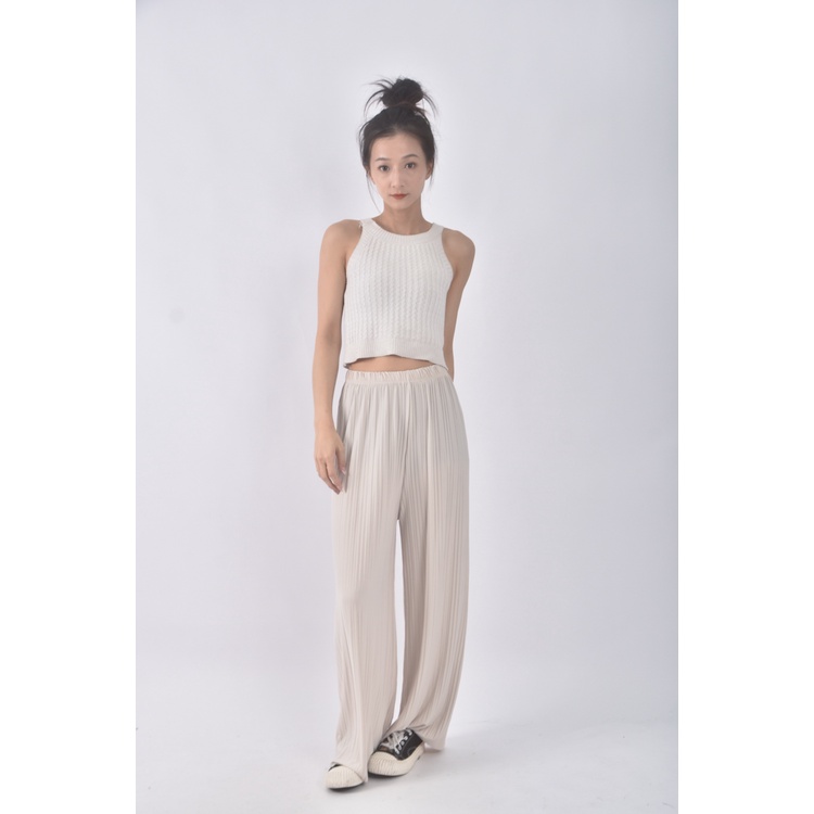 (M) healer韓牌高腰質感杏色長褲二手衣, , large