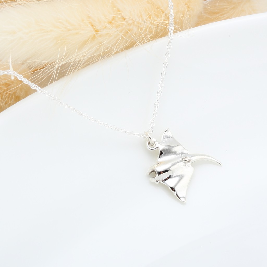 【Angel & Me】可愛 鬼蝠魟 魟魚 Manta s925 純銀 項鍊 生日 週年 畢業 情人節 聖誕節 禮物, , large