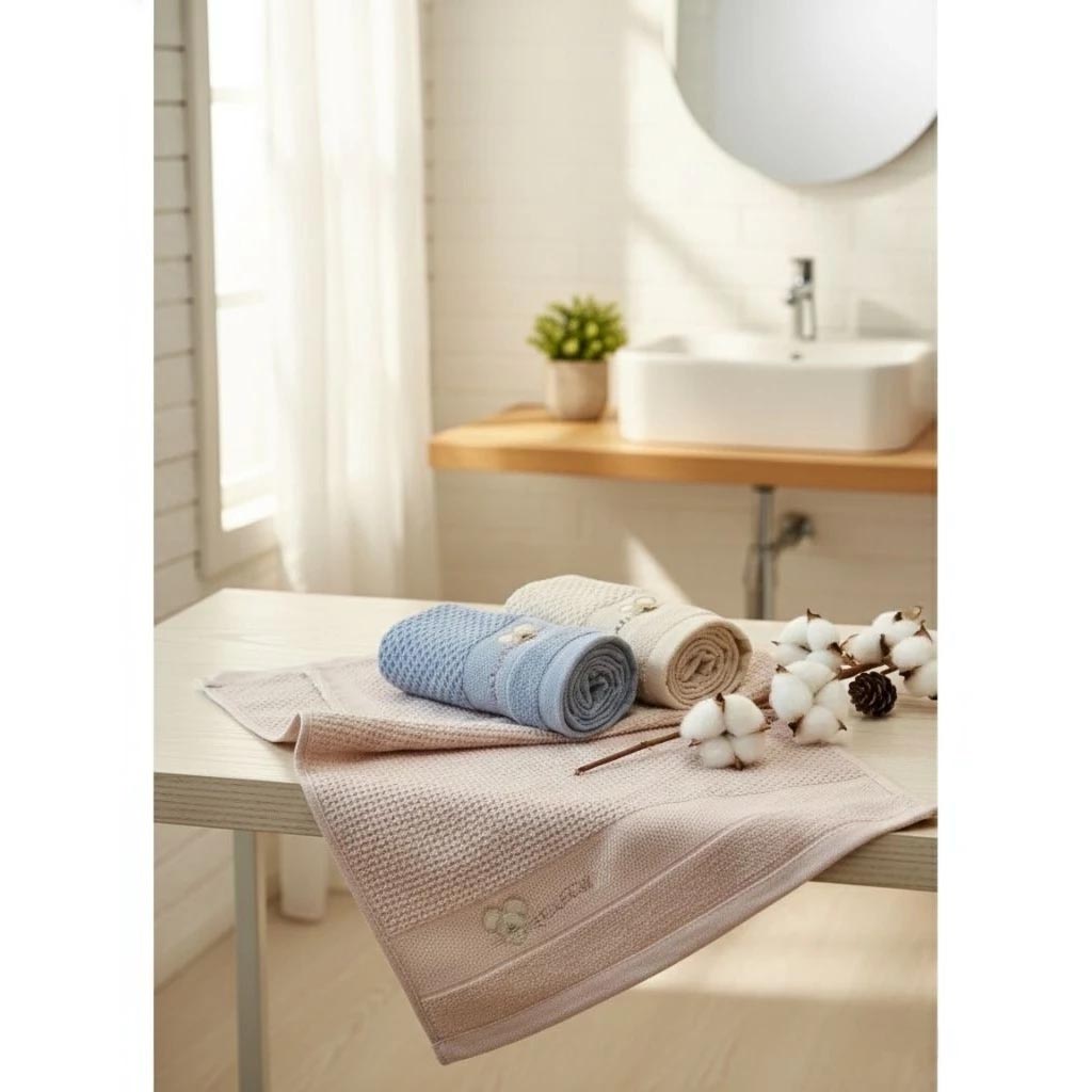 [Kaimei Cotton Industry] 4 in the group, random and excellent pure cotton mesh, skin-friendly adult towel/bath towel/face towel/towel, big-eared rat style, , large