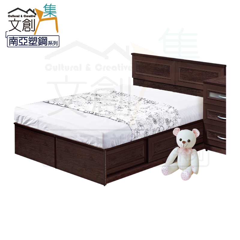 【文創集】海利 環保5尺雙人南亞塑鋼收納床台組(客約商品), , large