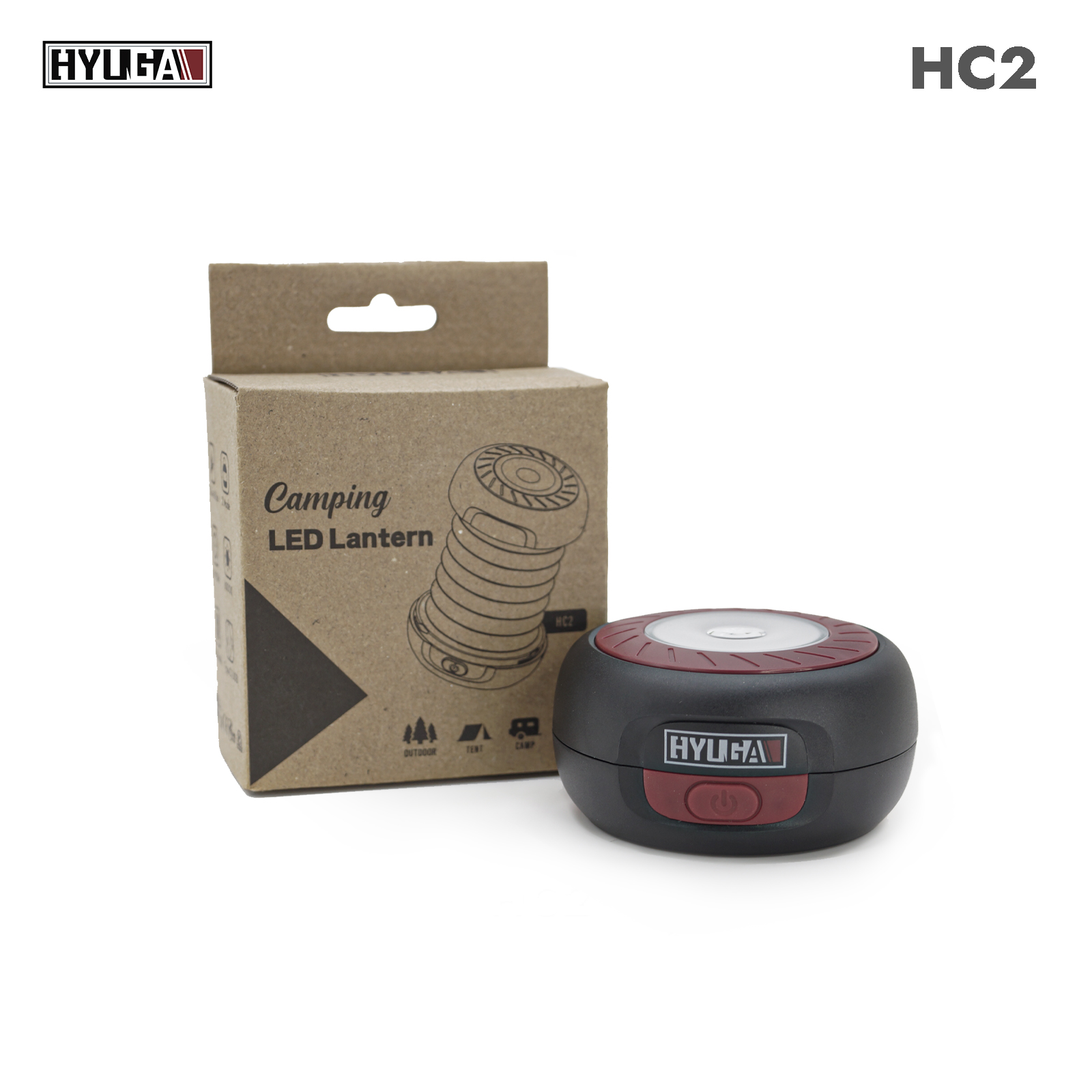 【HYUGA】Collapsible LED Camping Lantern – Dual Charging Modes, Dual Light Sources, Retro Chic Style, Tent Light, Ambient Light, Night Light , , large