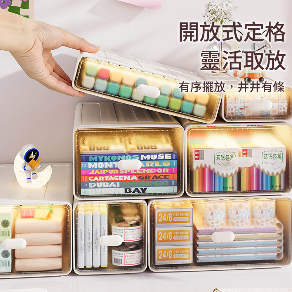 【AOTTO】抽屜式桌面收納盒7件組(TA-601), , large