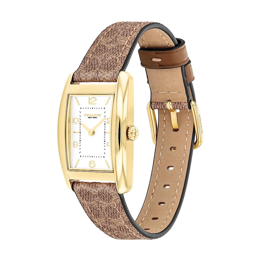 COACH Reese C字壓花錶帶 長方形女錶-24x35mm CO14504355, , large