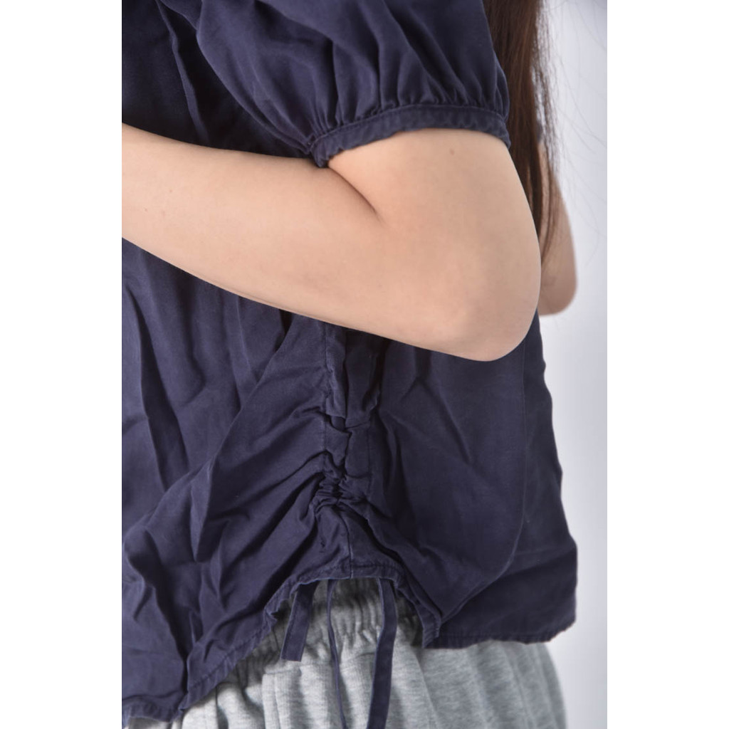 (S) net ladies排扣藍色短袖上衣二手衣, , large
