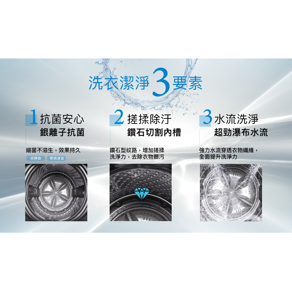 SHARP 16KG DD Inverter Top Load Washer ES-G16AT-S, , large