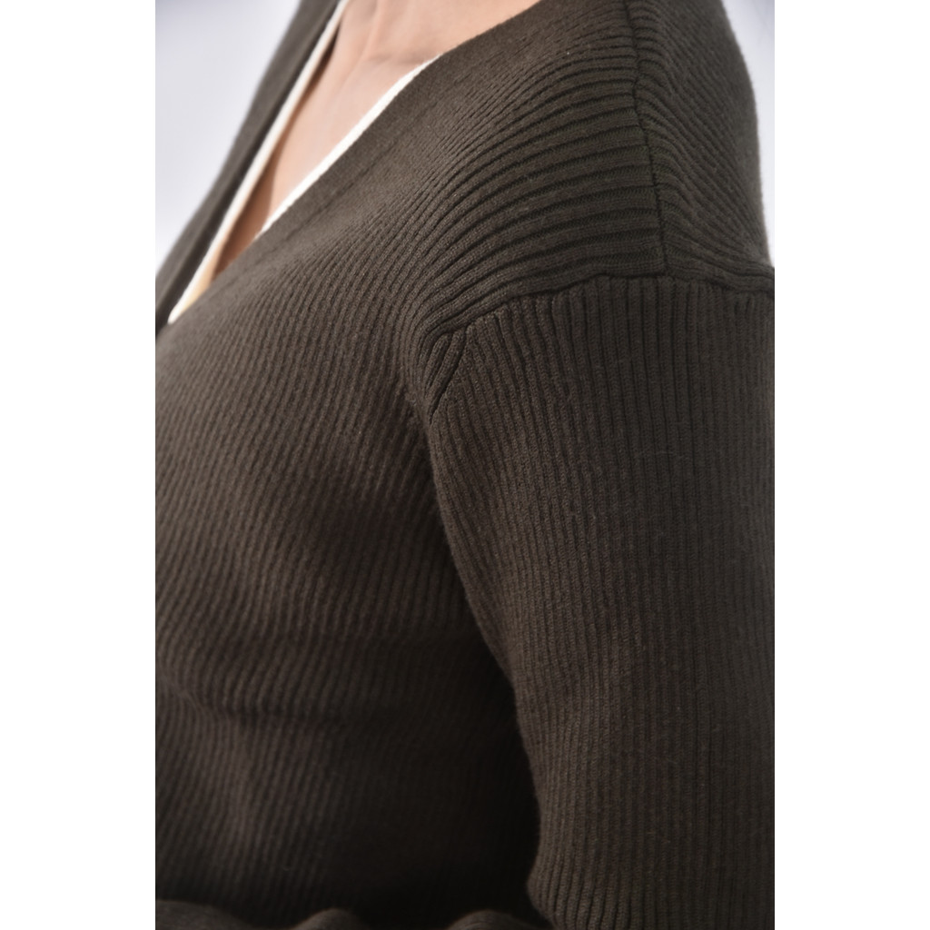 (S) style pink韓牌假兩件綠色長袖上衣二手衣, , large