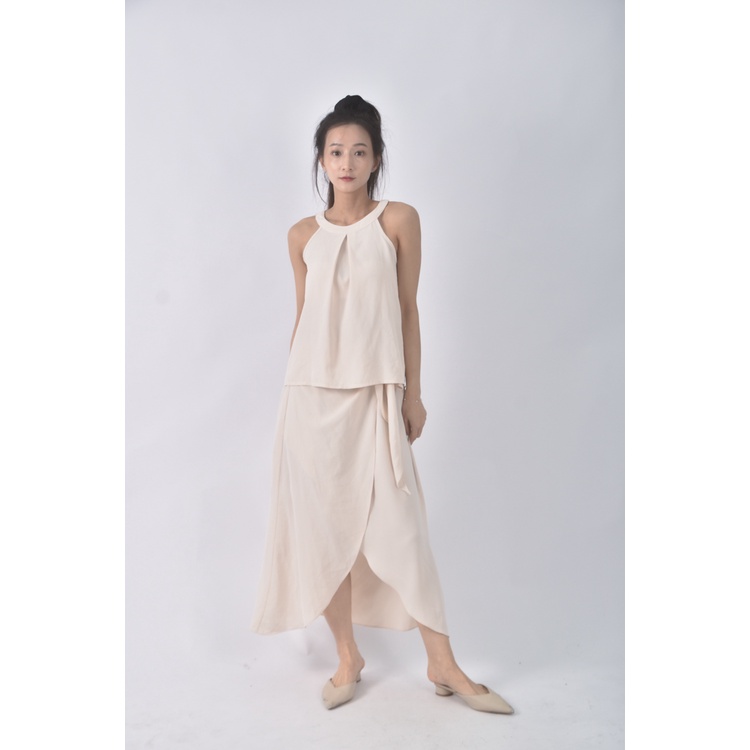 (S) 【安于晴Charlene私服】air space lady質感兩件式杏色套裝二手衣, , large