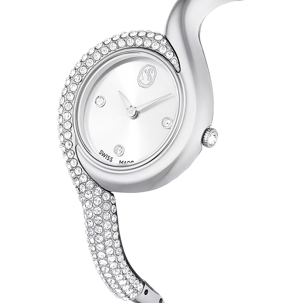 SWAROVSKI 施華洛世奇 Dextera 迷人曲線手鐲式水晶手錶 女錶-29mm(5700996), , large