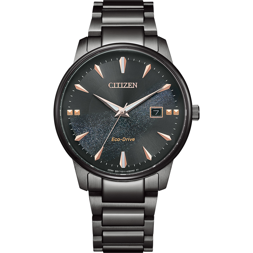 CITIZEN 星辰 光動能簡約手錶-銀河黑 BM7595-89E, , large