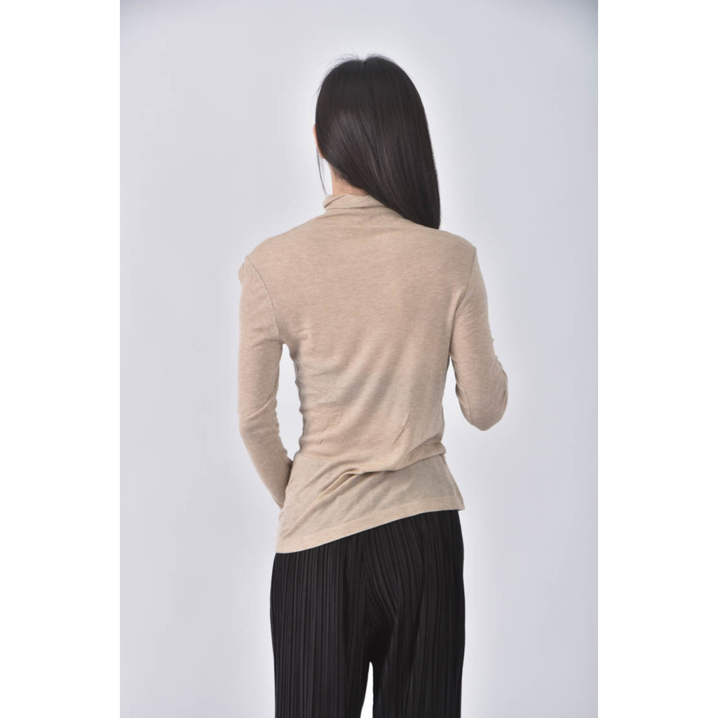 (S) 透紗杏色長袖上衣二手衣, , large