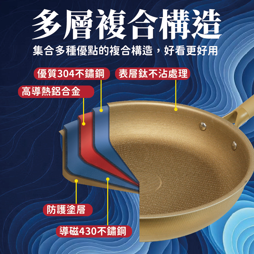 [清水]鈦極御廚平底鍋30CM(送羽量級不沾小湯鍋18CM), , large