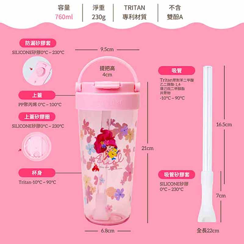 Tritan Tumbler Cup With Straw, , large