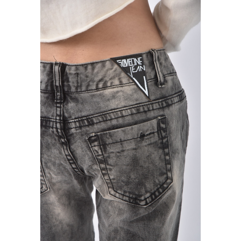 (L) someone jeans棉質純棉復古黑色長褲二手衣, , large