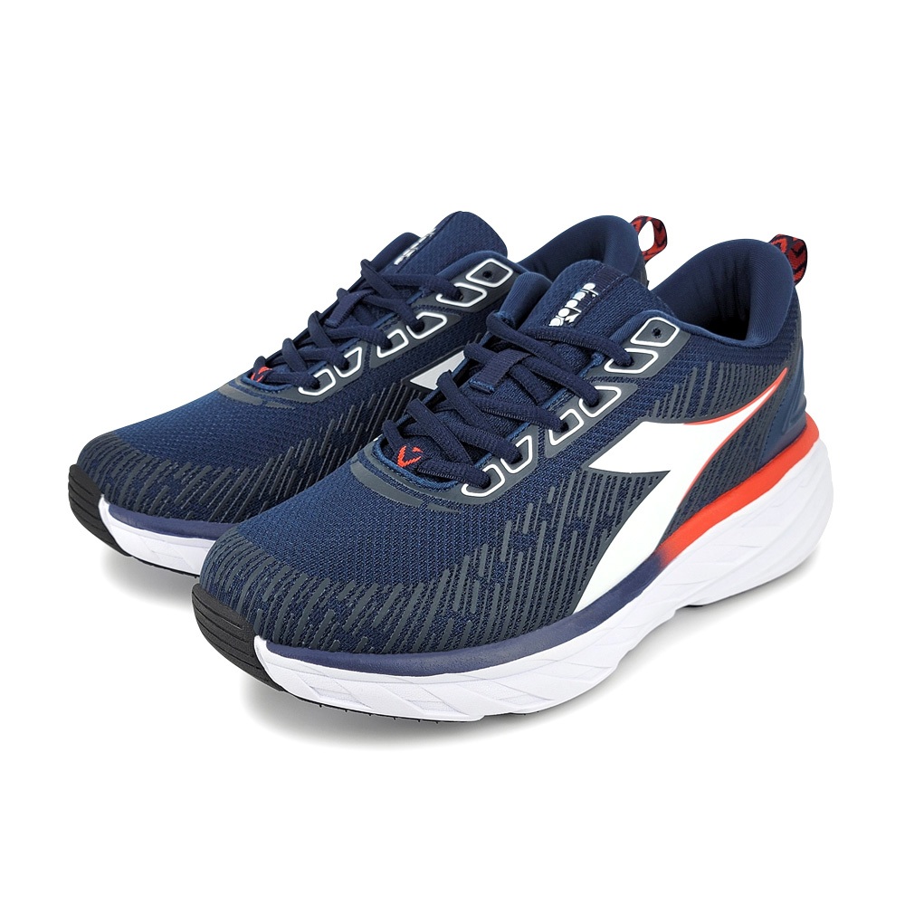 DIADORA迪亞多那 寬楦驅動跑鞋 男運動鞋 男鞋 慢跑鞋 高腳背 寬腳板 透氣 吸震 回彈 緩震 防滑 黑藍 藍白, , large