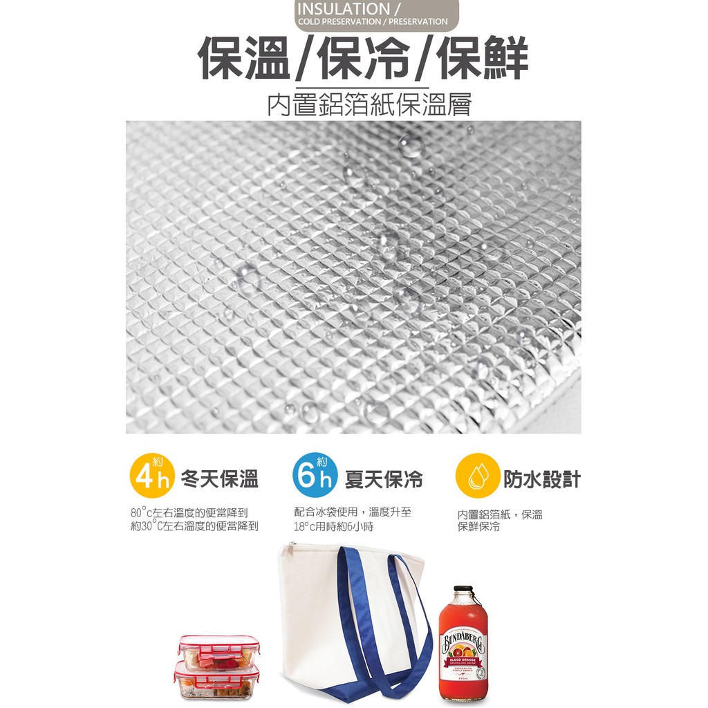 GS MALL 加厚保溫保冷牛津布置物袋 48x31cm 手提袋 肩背袋 保鮮袋 牛津袋 保溫袋 保冷袋 置物袋, , large