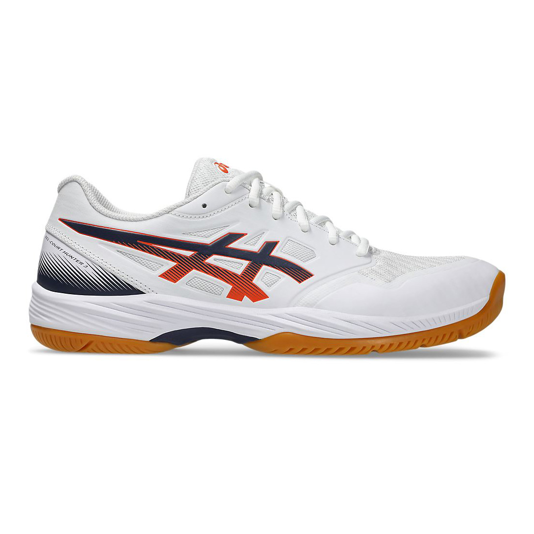 [秉宸] ASICS GEL-COURT HUNTER 3 室內羽球鞋 白黑橘 1071A119-100