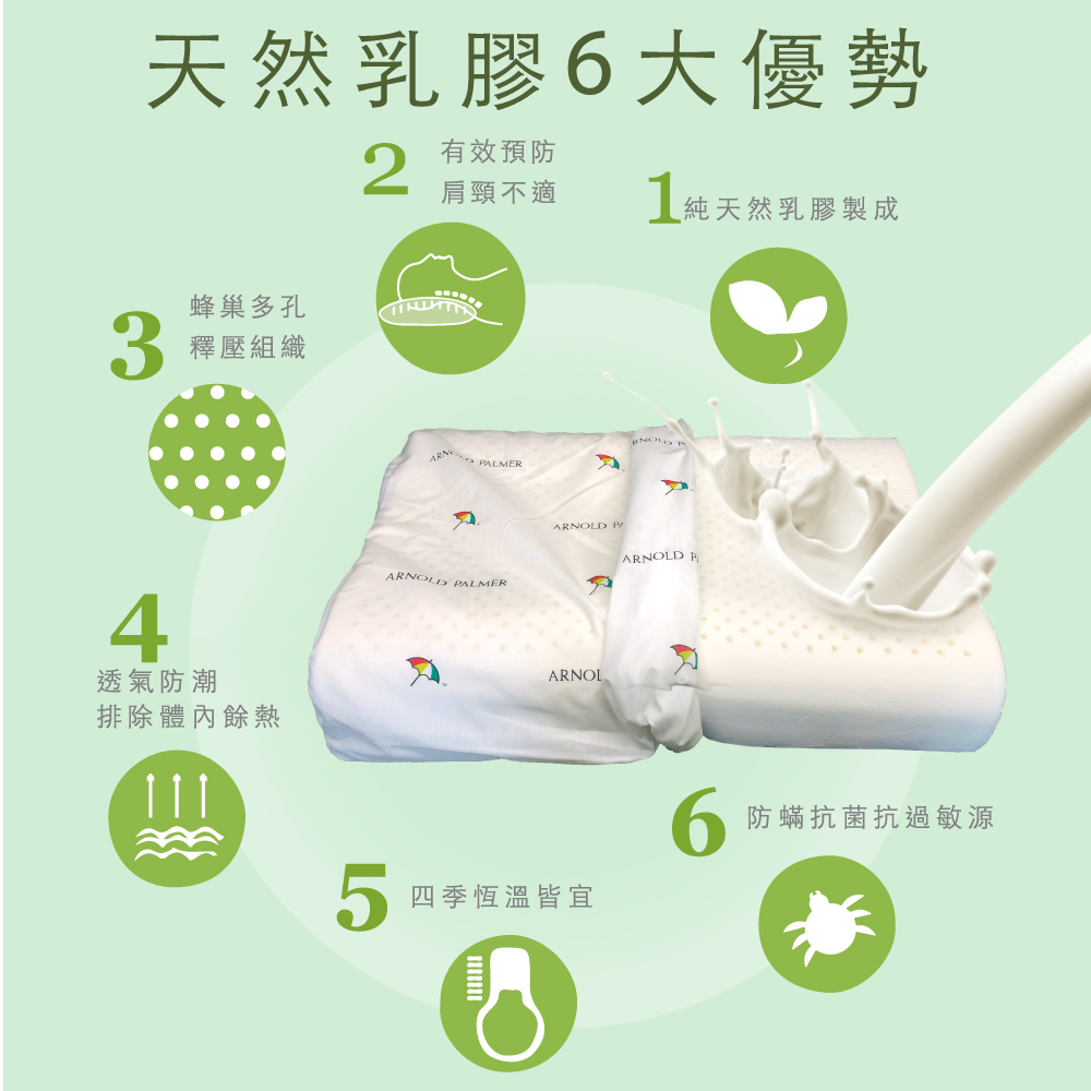 【Arnold Palmer雨傘牌】人體工學乳膠枕, , large