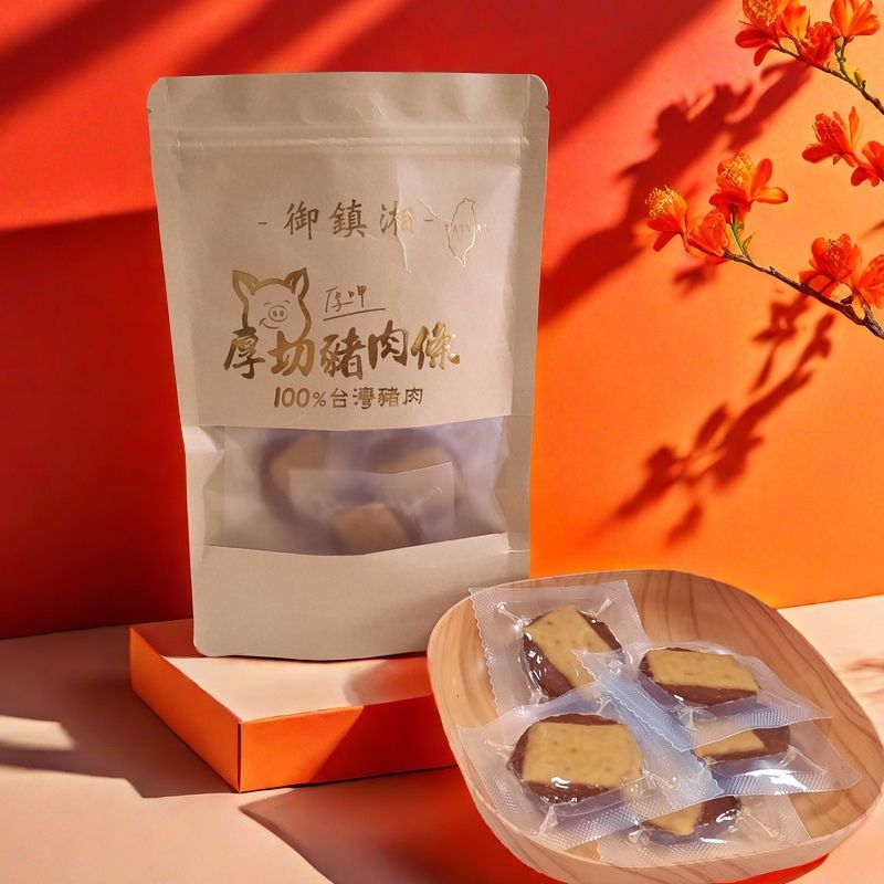御鎮湘-黃金招財豬肉乾100g, , large