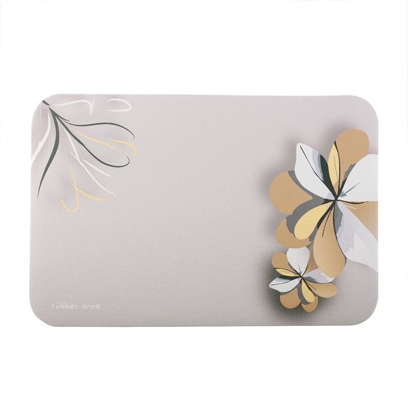 【Monster】 Soft Diatomaceous Earth Absorbent Mat – Essence of Wind Series (60x40cm) – Light Gray, , large