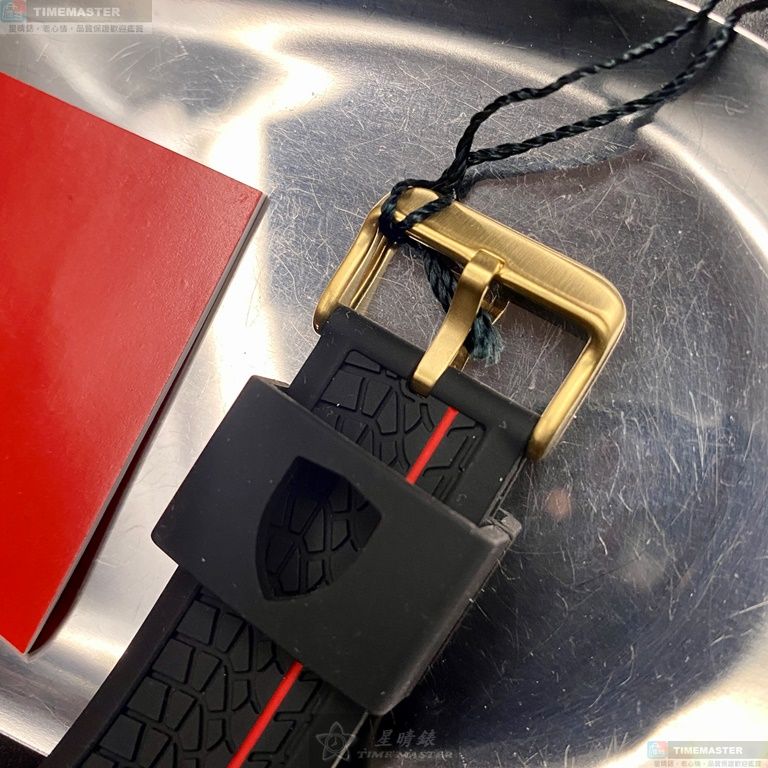 [星晴錶業]FERRARI手錶,46mm,FE00042黑金色錶面黑錶殼深黑色矽膠錶帶款, , large