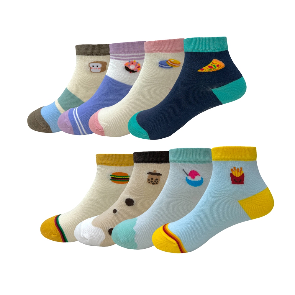 【D&G KIDS】食物童襪<珍珠奶茶,13-16cm>D558 短襪 吐司 甜甜圈 馬卡龍 披薩 漢堡 珍珠奶茶 刨冰 薯條, , large