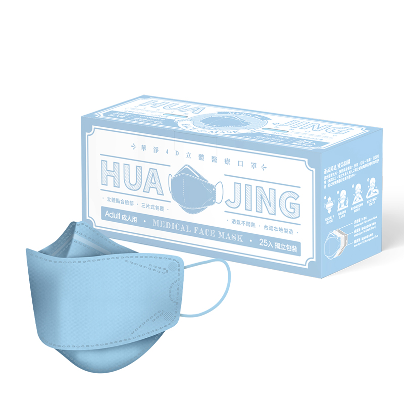 4D Face Mask  For  Adults-Lake Blue