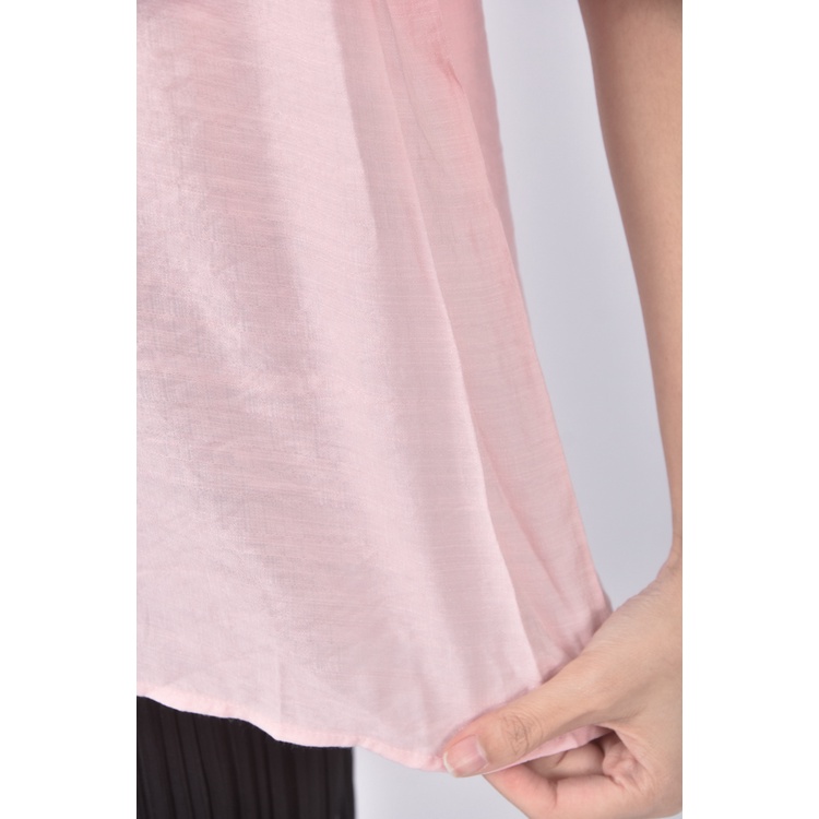 (S) ob style質感棉質露肩粉色短袖上衣二手衣, , large