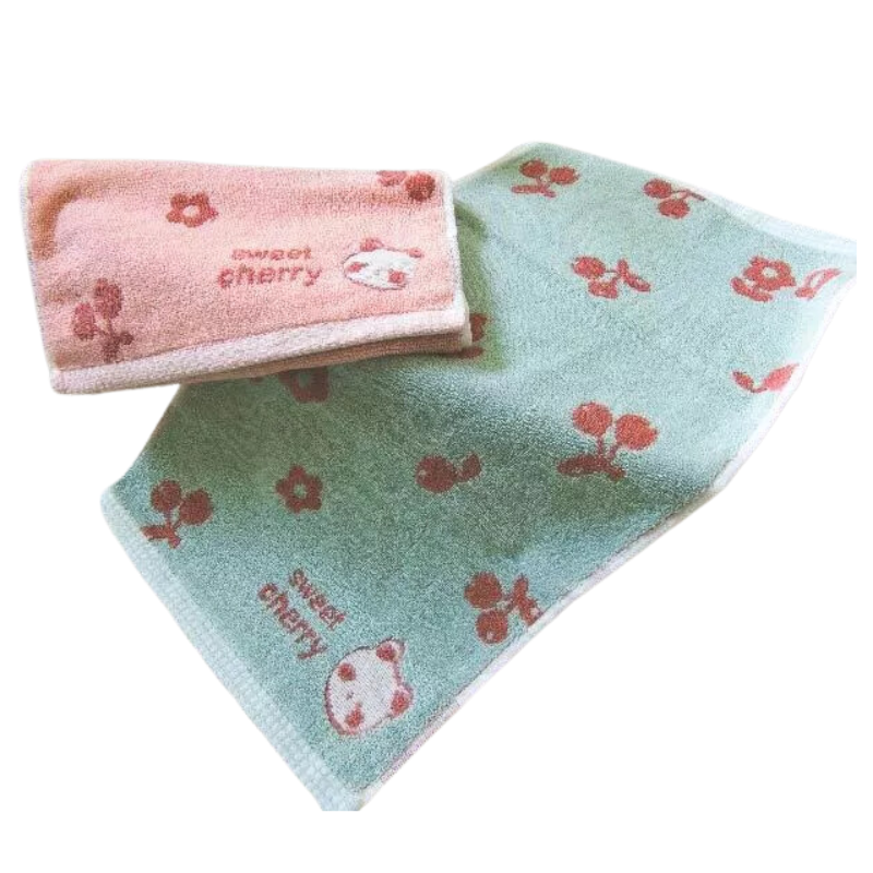 [Kaimei Cotton Industry] High-quality untwisted yarn, pure cotton absorbent children's towel/face towel/bath towel, cute cherry bear style, 6 random and excellent, , large