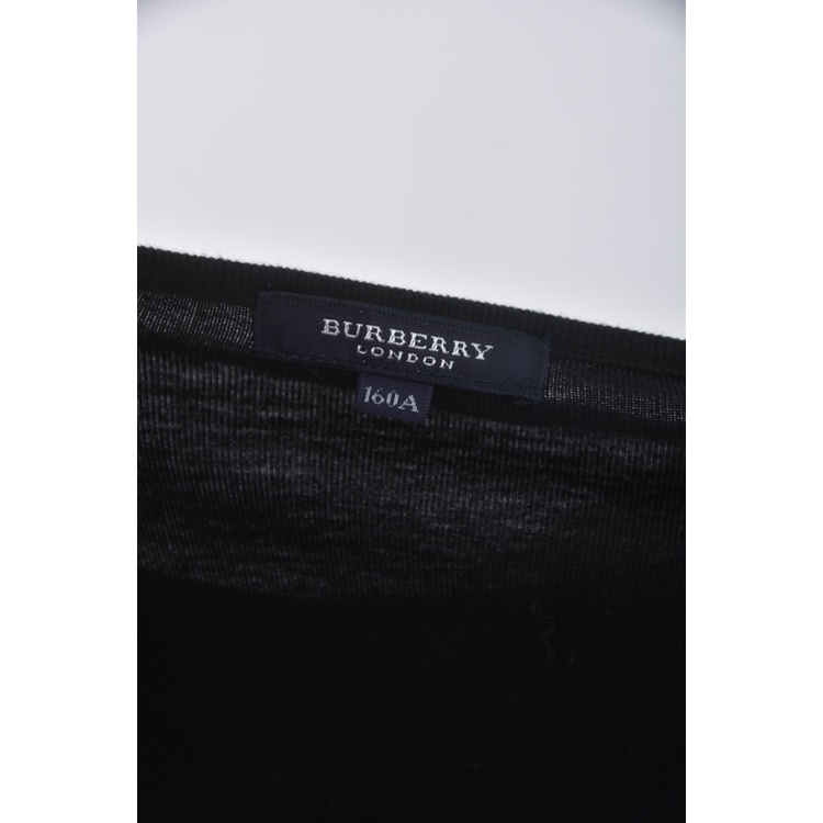 (S) burberry質感棉質純棉黑色短袖上衣二手衣, , large