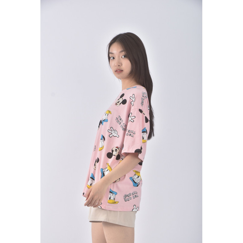 (XL) 米奇唐老鴨粉色短袖上衣二手衣, , large