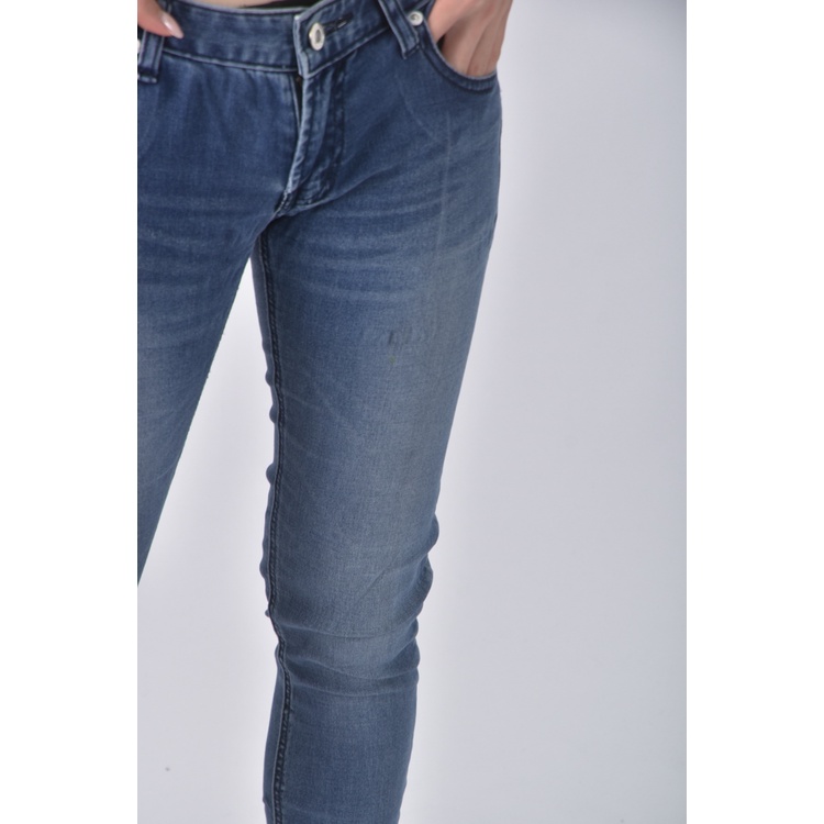 (L) sinmau丹寧牛仔質感藍色長褲二手衣, , large