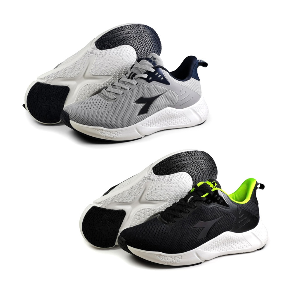 DIADORA迪亞多那 輕量專業慢跑鞋 男運動鞋 男鞋 寬楦 高腳背 反光 透氣 TPU 康特杯 回彈 緩震鞋墊 灰 黑