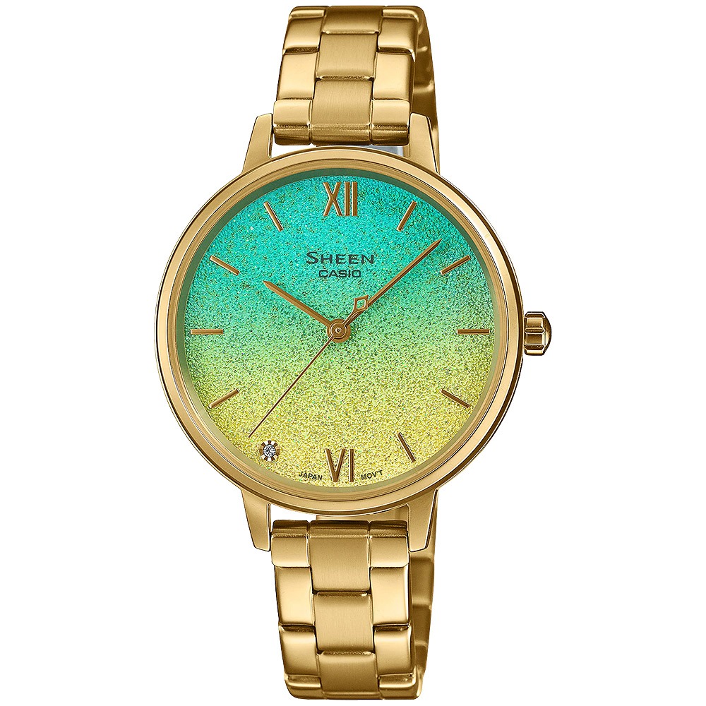 CASIO 卡西歐 SHEEN 優雅漸層石英女錶 SHE-4548G-2A