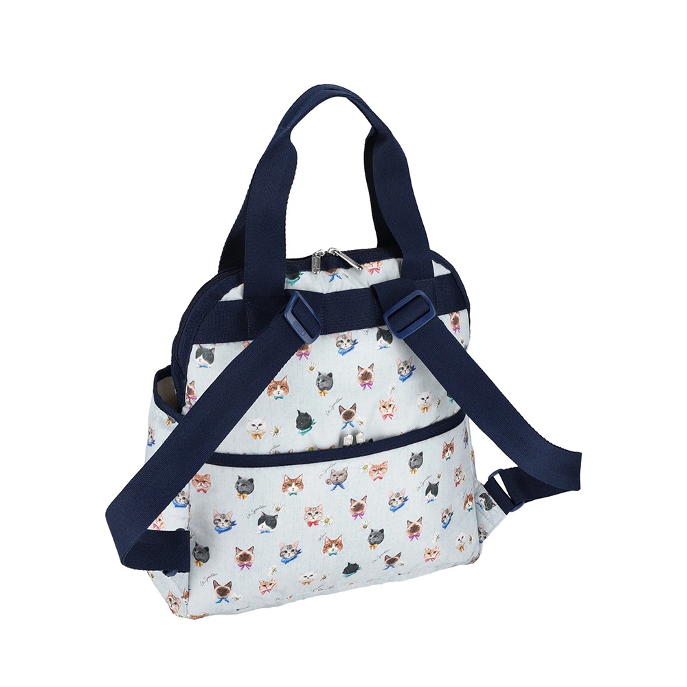 |快速出貨|LeSportsac Double Trouble Backpack 手提兩用 後背包 媽媽包-晴空貓語, , large