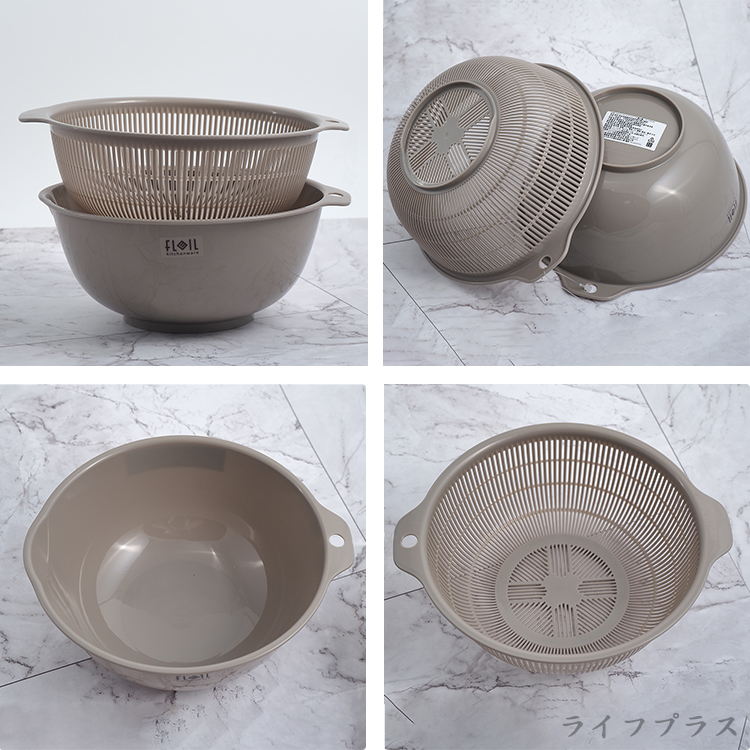 日本製NAKAYA瀝水籃-小-19cm-棕色-2入x2組, , large