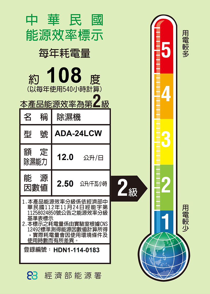 AIWA 愛華 12L 負離子清淨除濕機 ADA-24LCW, , large