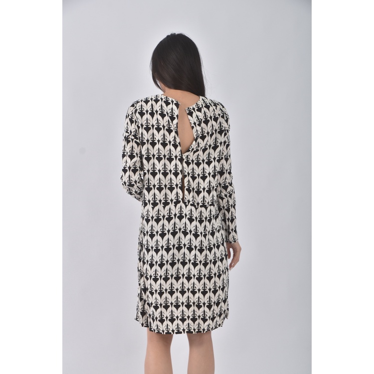 (S) 質感跳色黑色洋裝二手衣, , large