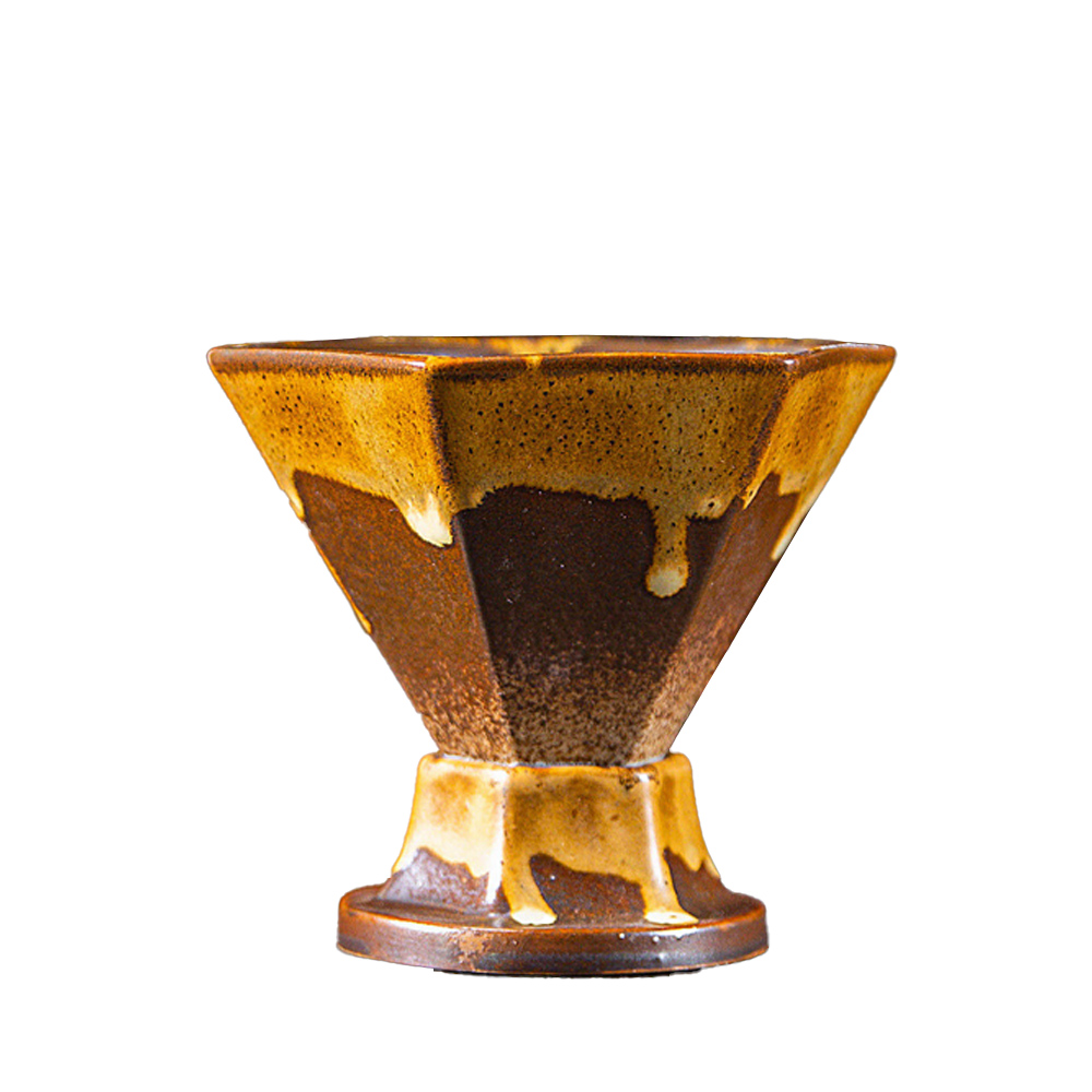 【上手家居】六角陶瓷咖啡杯-170ml 咖色170ml(咖啡杯/陶瓷馬克杯/拿鐵杯/咖啡杯組/咖啡馬克杯), , large