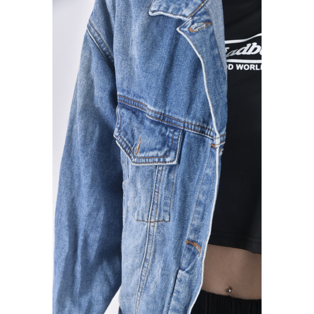 (XL) anirek質感丹寧牛仔棉質純棉藍色外套二手衣, , large