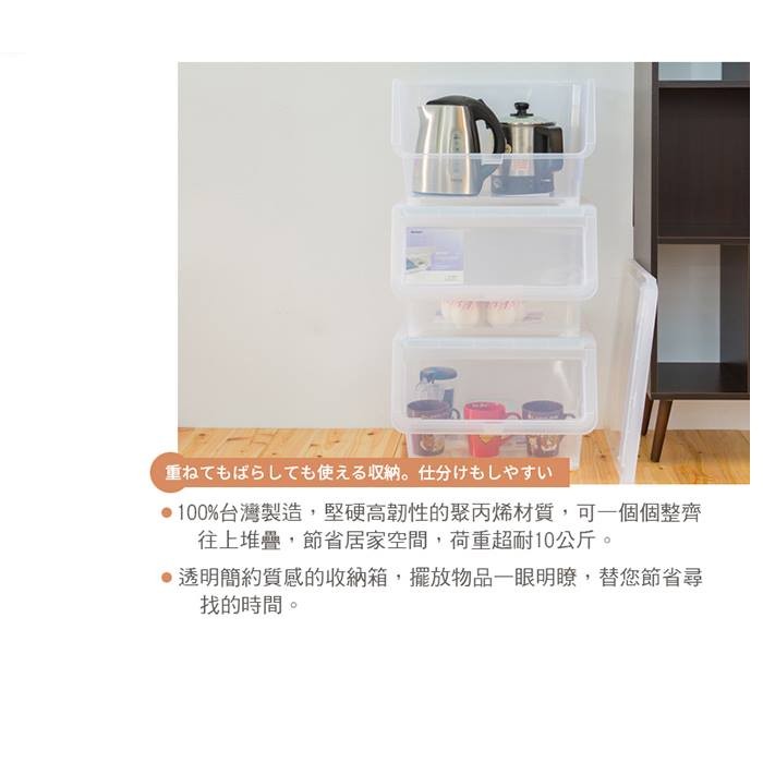 【Y HOUSE】Large-mouthed transparent white storage box Plastic storage box-small, , large