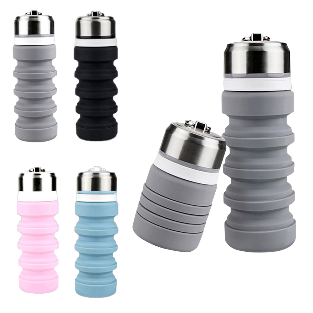 【Chuang Yi】Folding silicone sports water bottle, , large