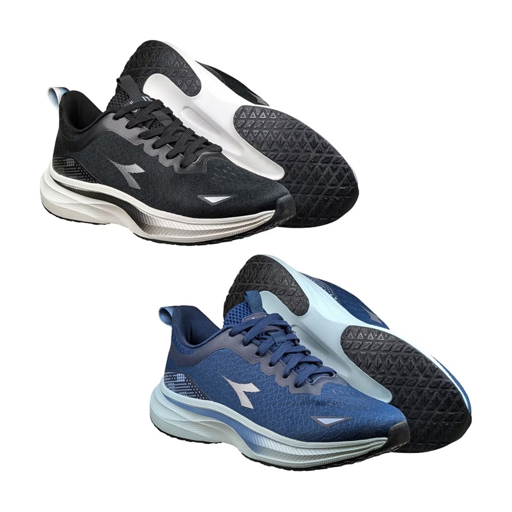 DIADORA迪亞多那 輕量專業慢跑鞋 男運動鞋 男鞋 寬楦 透氣 排濕 散熱 吸震 減壓 足弓支撐 耐磨 止滑 黑 藍