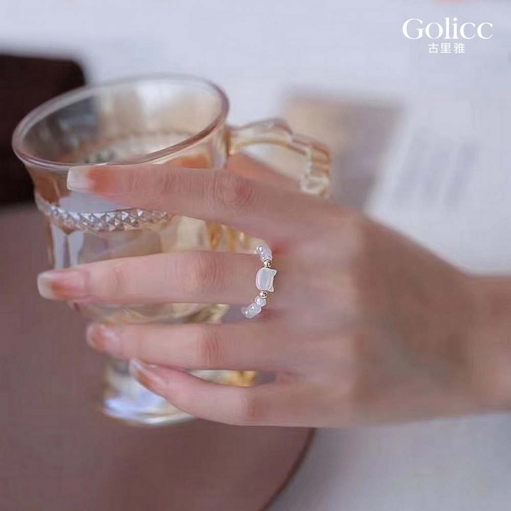 【Gulicc】古莉可 戒指 可愛貓咪串珠戒指, , large