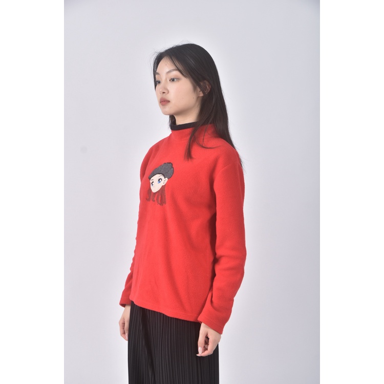 (M) 女孩紅色長袖上衣二手衣, , large