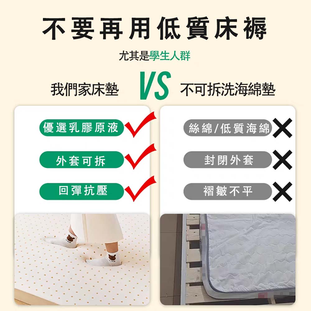 HABABY Huan'an Home Latex Mattress (5cm Thick) 162*85 (for 168*88cm bed type), , large
