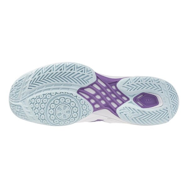 Mizuno Wave Claw 3 男女 羽球鞋 寬楦 室內運動 支撐 抗扭 瞬移 白 紫 [71GA244329], , large