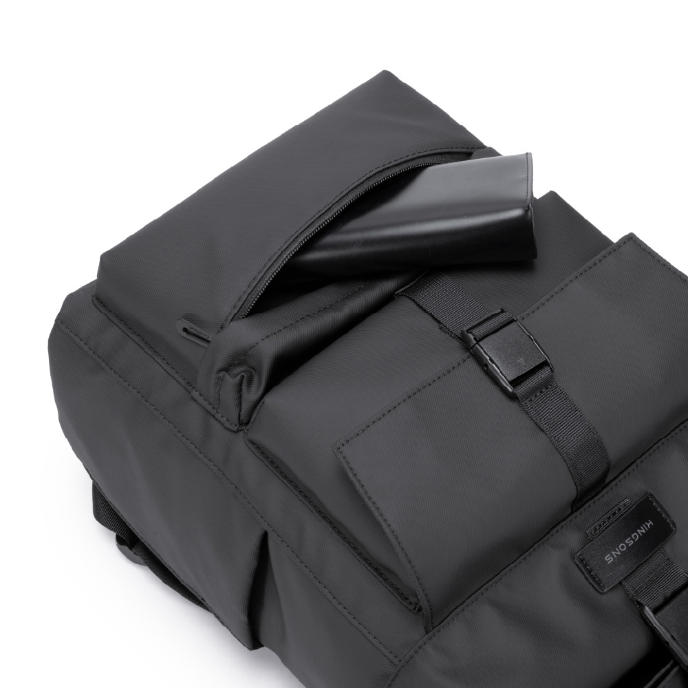 KINGSONS Roll Top Commuter Backpack-brown, 日暮沙, large
